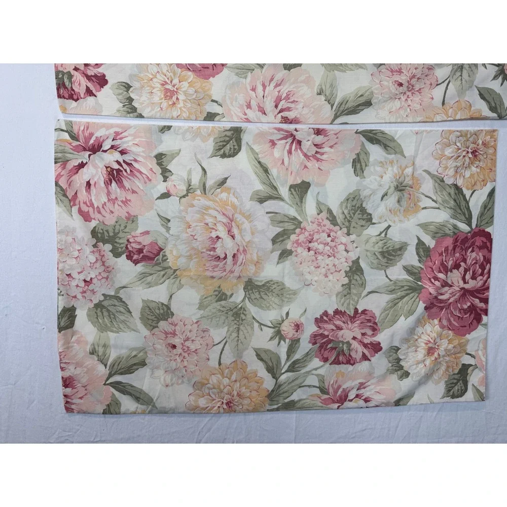 Vtg 90s Cannon Floral Pillowcases Cotton Poly Blend Floral Standard Set of 2‎